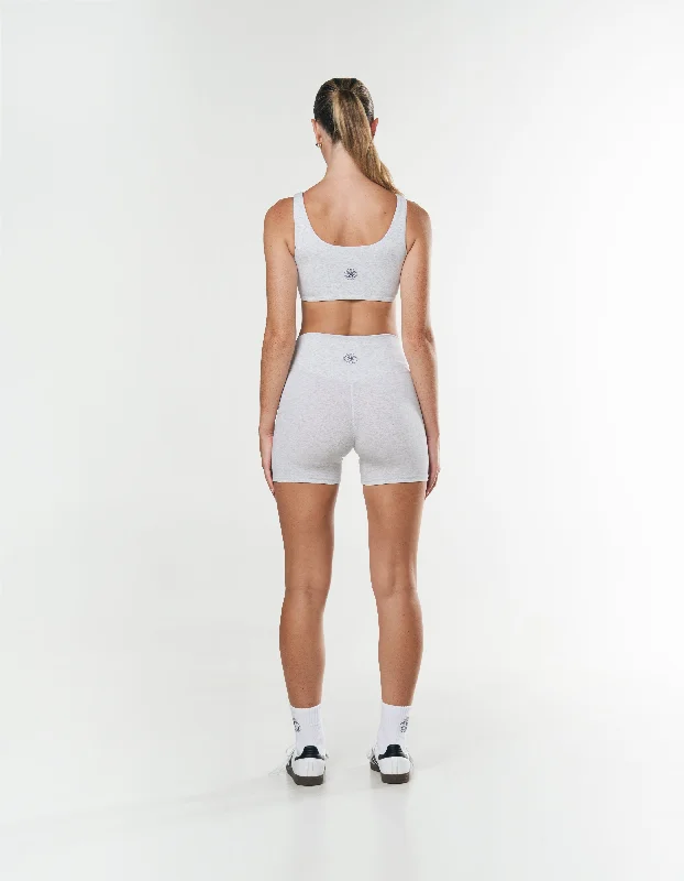 Racquet Club Scoop Crop - Grey Marle