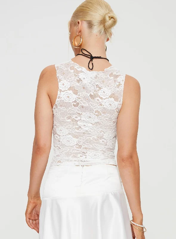 Santoma Lace Top White