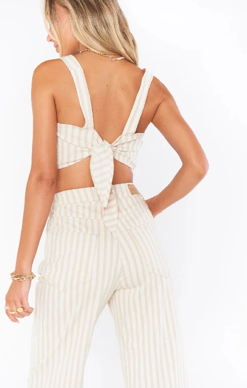 SHOW ME YOUR MUMU- Alabama Crop Top - Sandy Stripe