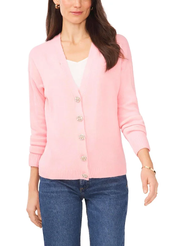 Womens Button Down V Neck Cardigan Sweater