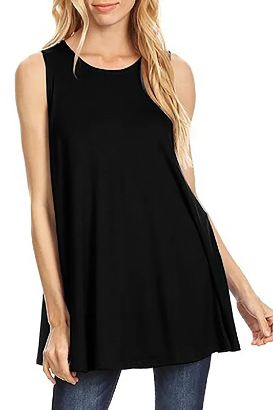 Women's Casual A line Sleeveless Tunic Top