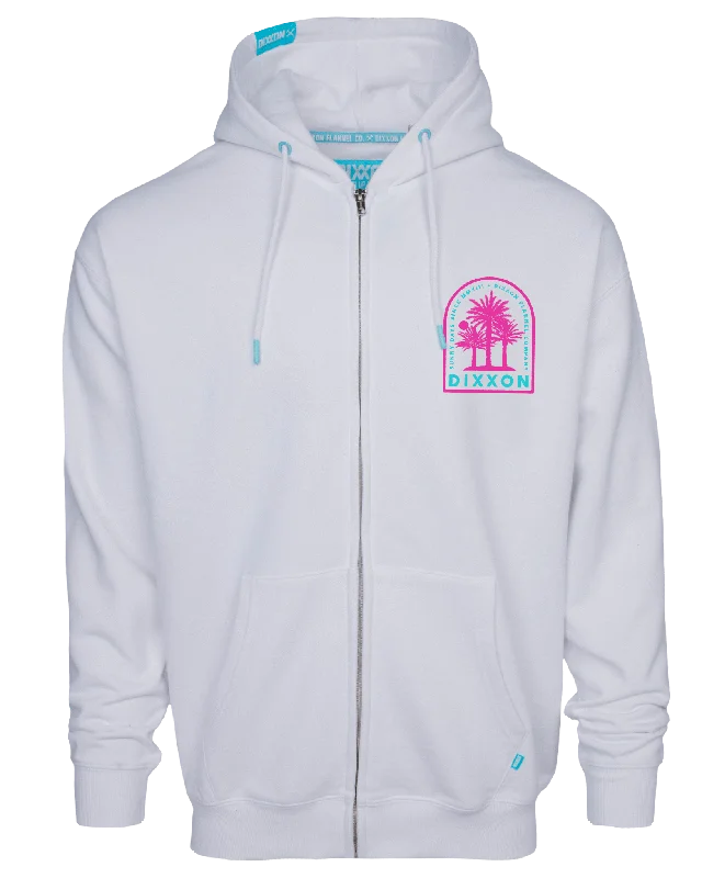 Women's Pink Sunny Days Zip Up - White