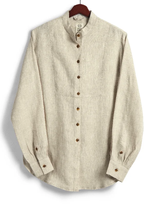 Bib Shirt, Natural Linen