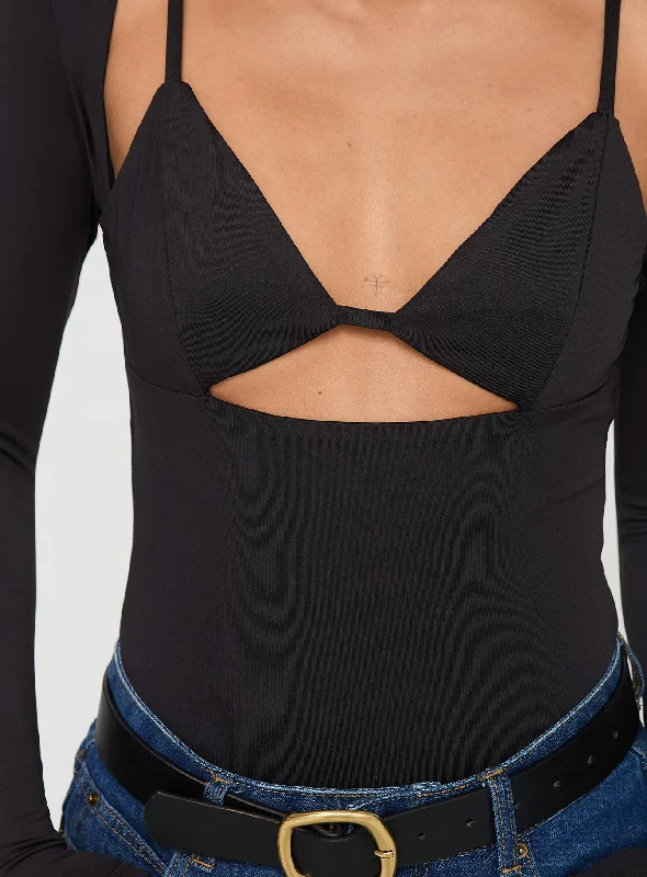 Bolden Long Sleeve Bodysuit Black