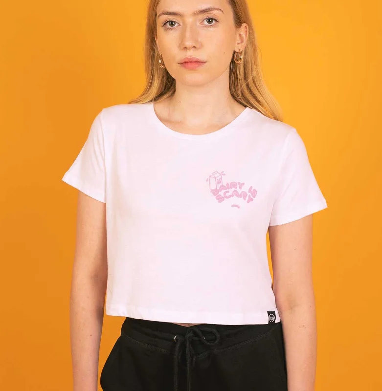 Dairy Is Scary - White Crop Top