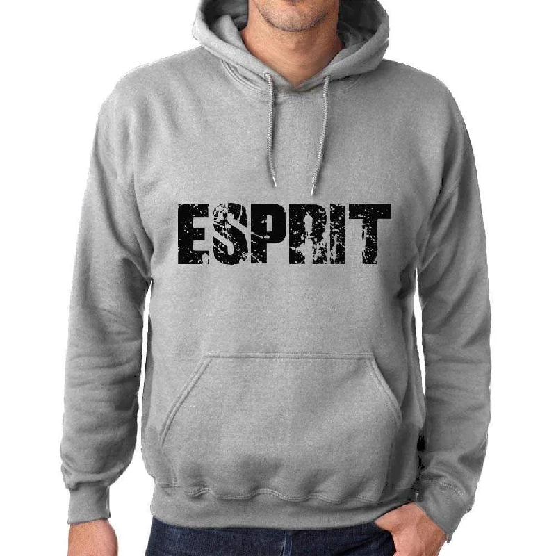 Unisex Printed Graphic Cotton Hoodie Popular Words ESPRIT Grey Marl