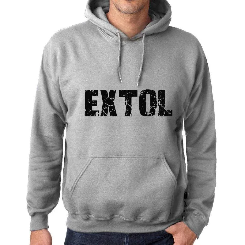 Unisex Printed Graphic Cotton Hoodie Popular Words EXTOL Grey Marl