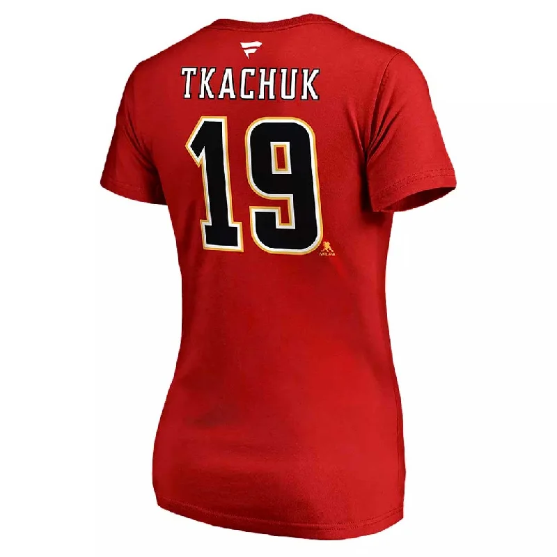 Fanatics - Women's Calgary Flames Tkachuk V-Neck T-Shirt (3A40 0484 H35 FNC)