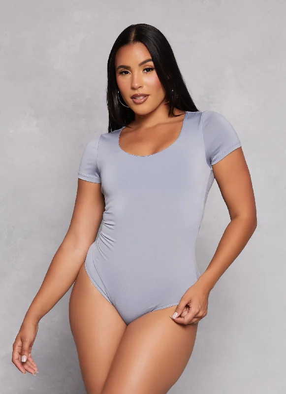 Short Sleeve Scoop Neck Bodysuit