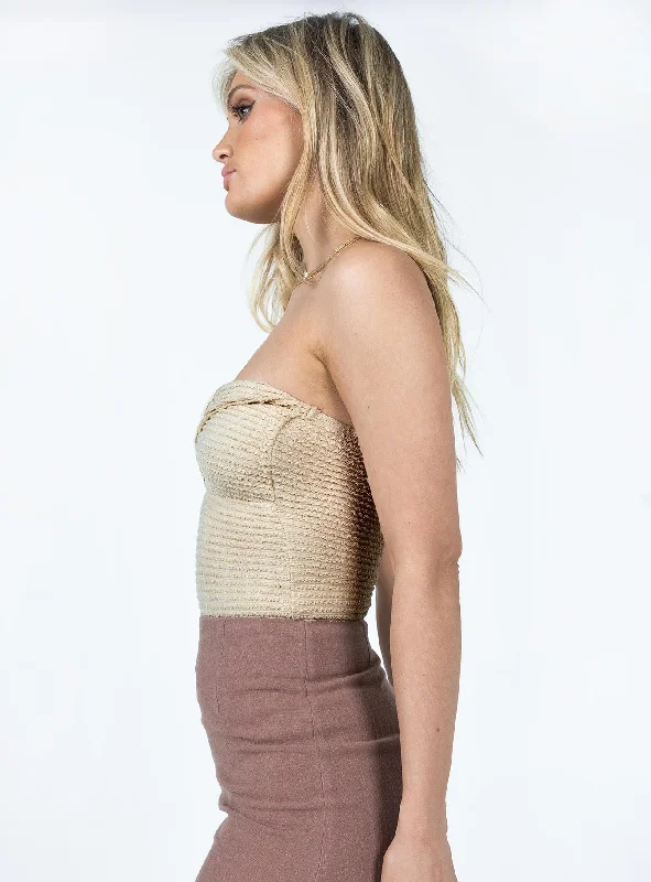 Jaynee Strapless Bodysuit Beige