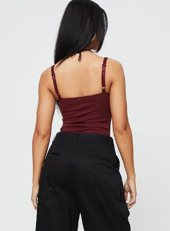 Je Taime Bodysuit Burgundy