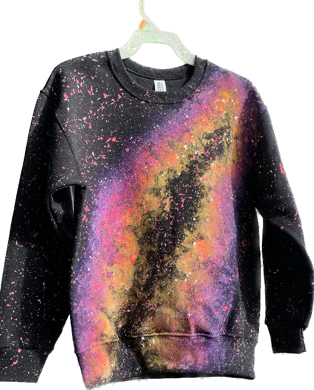 Kids Milky Way Galaxy Glow Pullover Sweatshirt