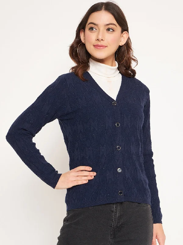 Madame Navy V-Neck Cardigan