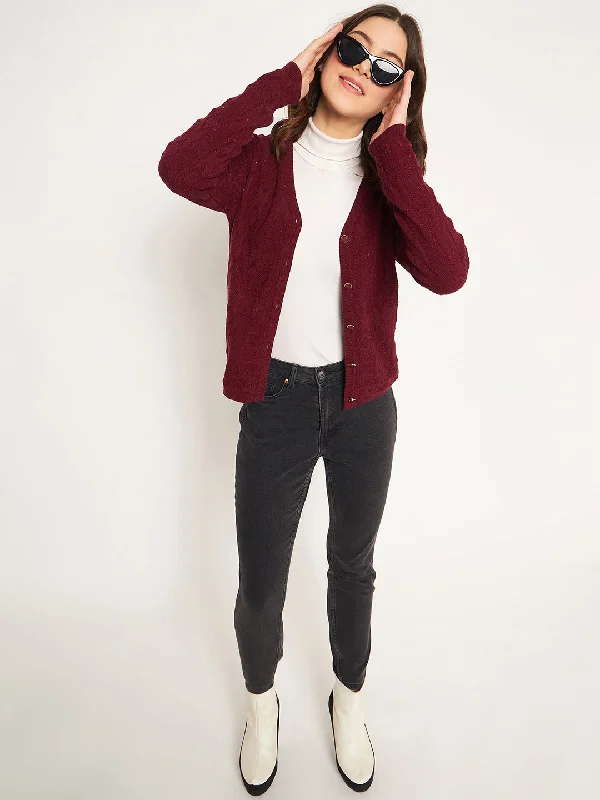 Madame Wine V-Neck Cardigan