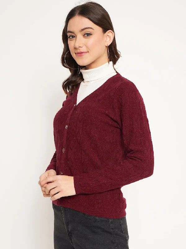 Madame Wine V-Neck Cardigan