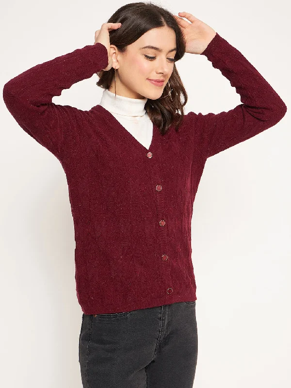 Madame Wine V-Neck Cardigan