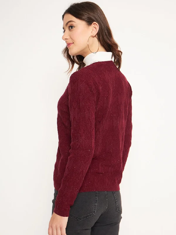 Madame Wine V-Neck Cardigan