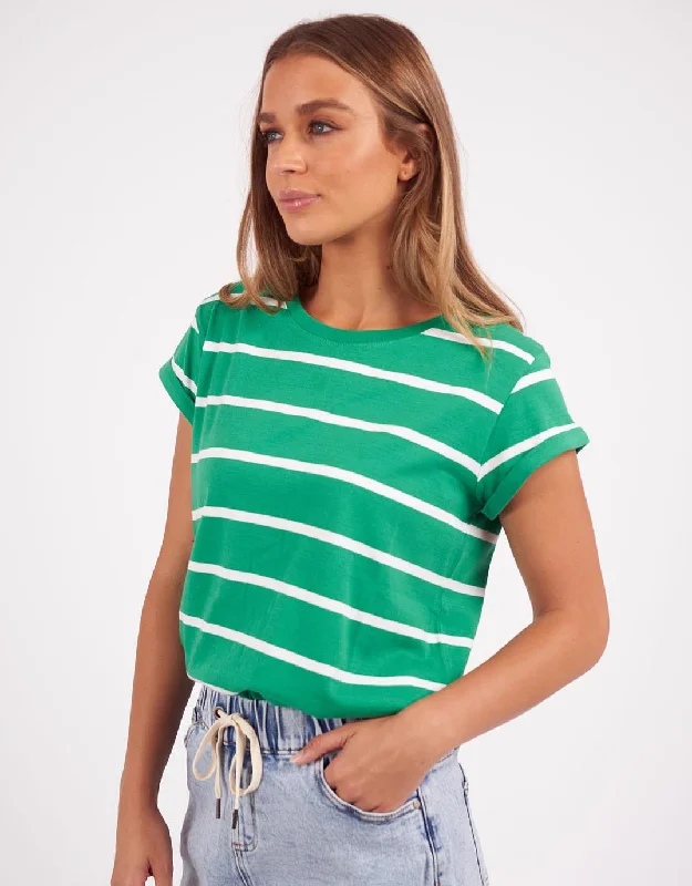 Manly Stripe Tee - Green/White Stripe