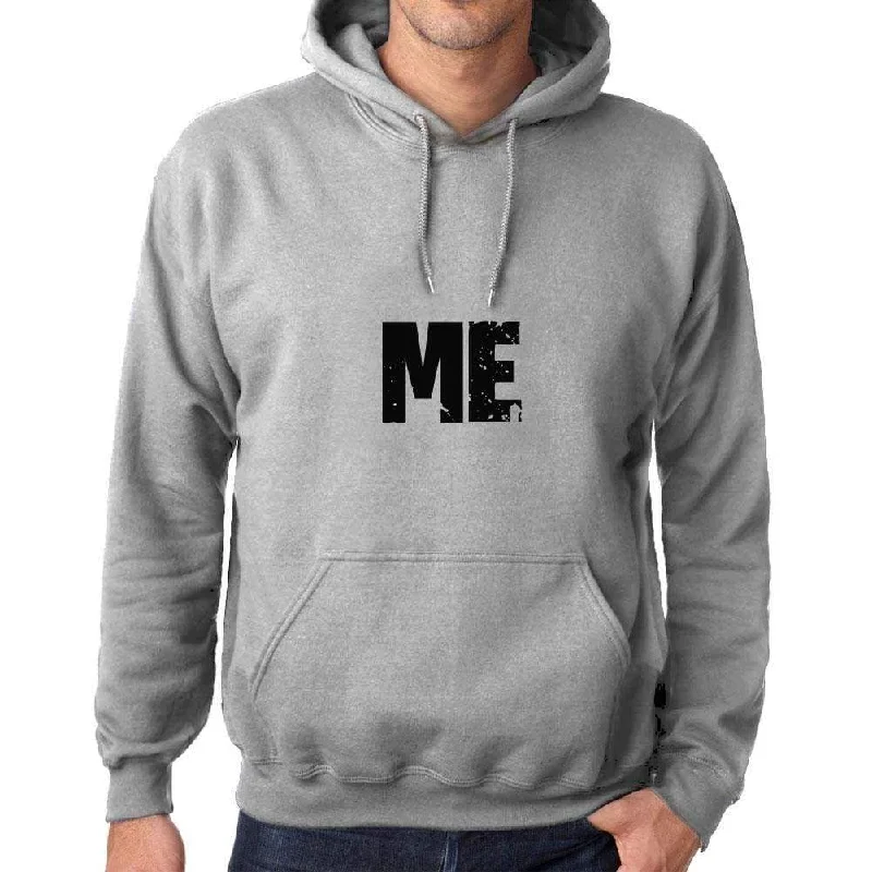 Unisex Printed Graphic Cotton Hoodie Popular Words ME Grey Marl