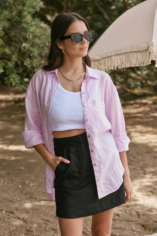 Optimum Rosewater Linen Oversized Shirt