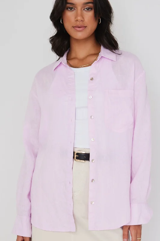 Optimum Rosewater Linen Oversized Shirt