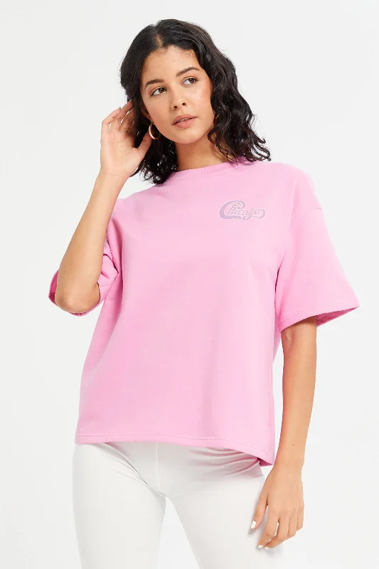 Woman Pink Printed Active Top