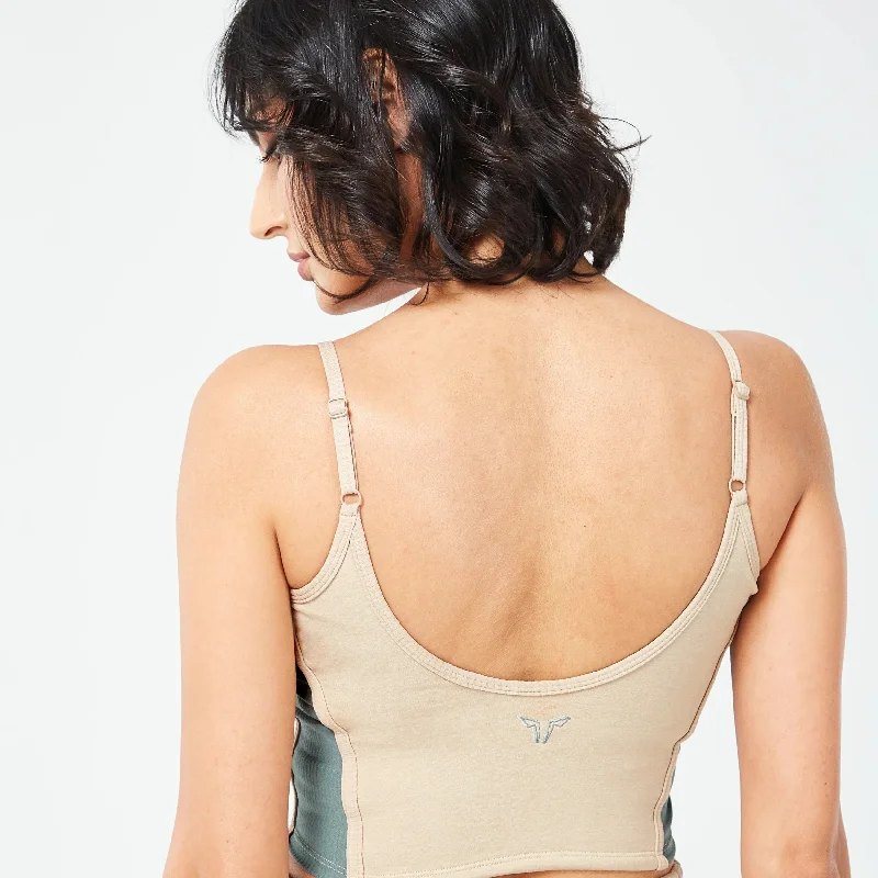 Retrograde Longline Bra Top - Cobblestone Marl