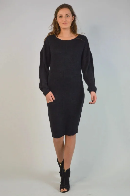 Long Scoop Neck Jumper Dress