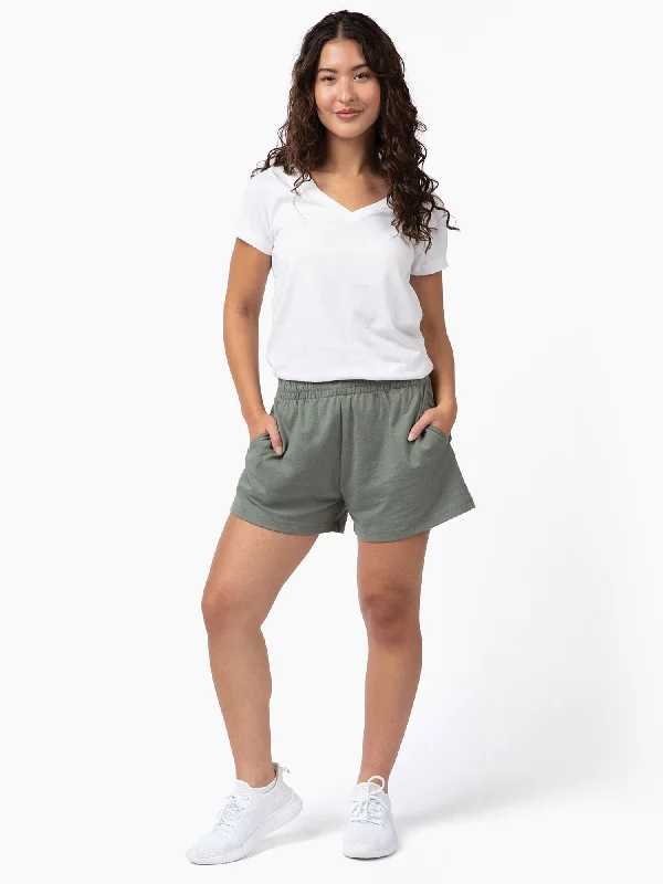 Women's Mercury Green Terry Lounge Shorts