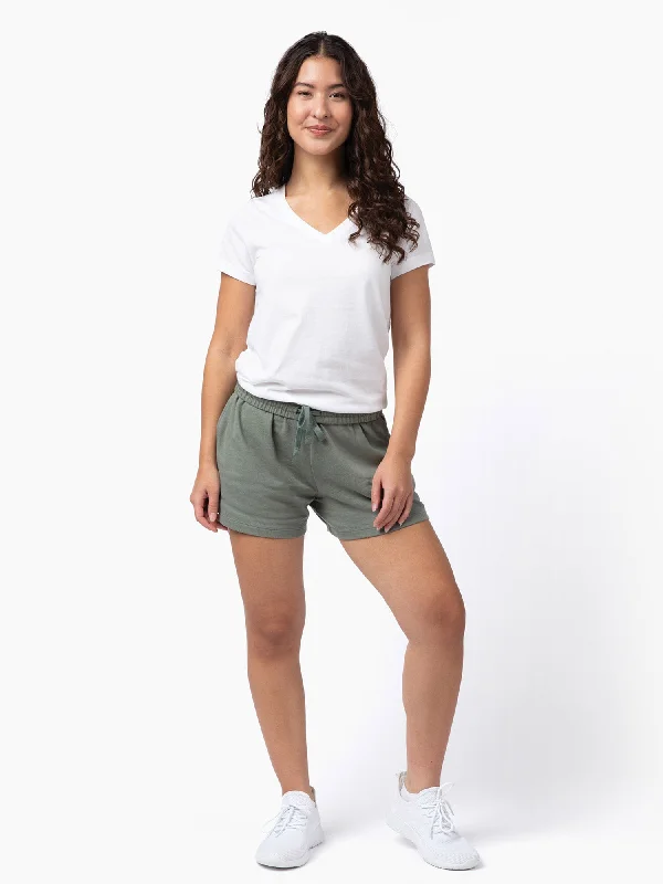 Women's Mercury Green Terry Lounge Shorts