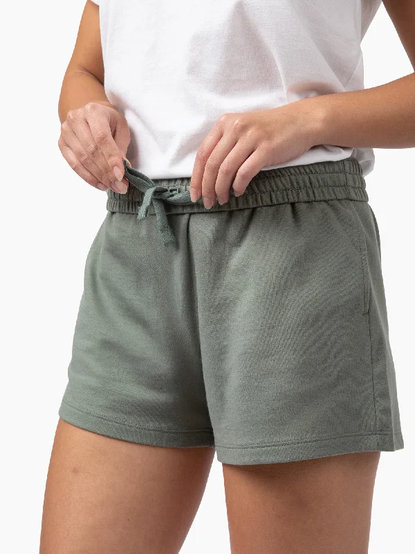 Women's Mercury Green Terry Lounge Shorts