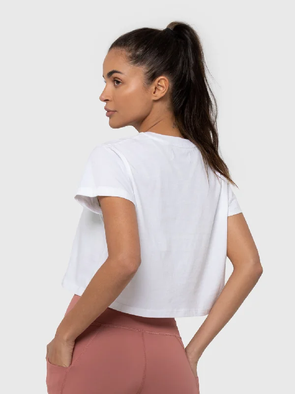 BARRY'S WHITE CROP TEE