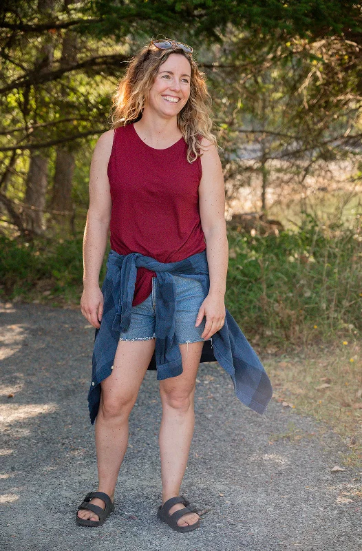 Women's Bamboo Tank - Bordeaux Red