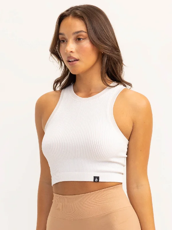 Lift 2.0 Rib Seamless Tank - White/Nude