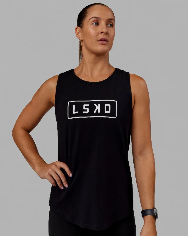 Luna FLXCotton Longline Tank - Black-White