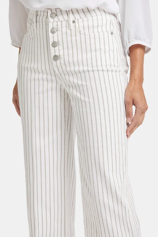 Teresa Wide Leg Ankle Jeans - Beach Cruise Stripe