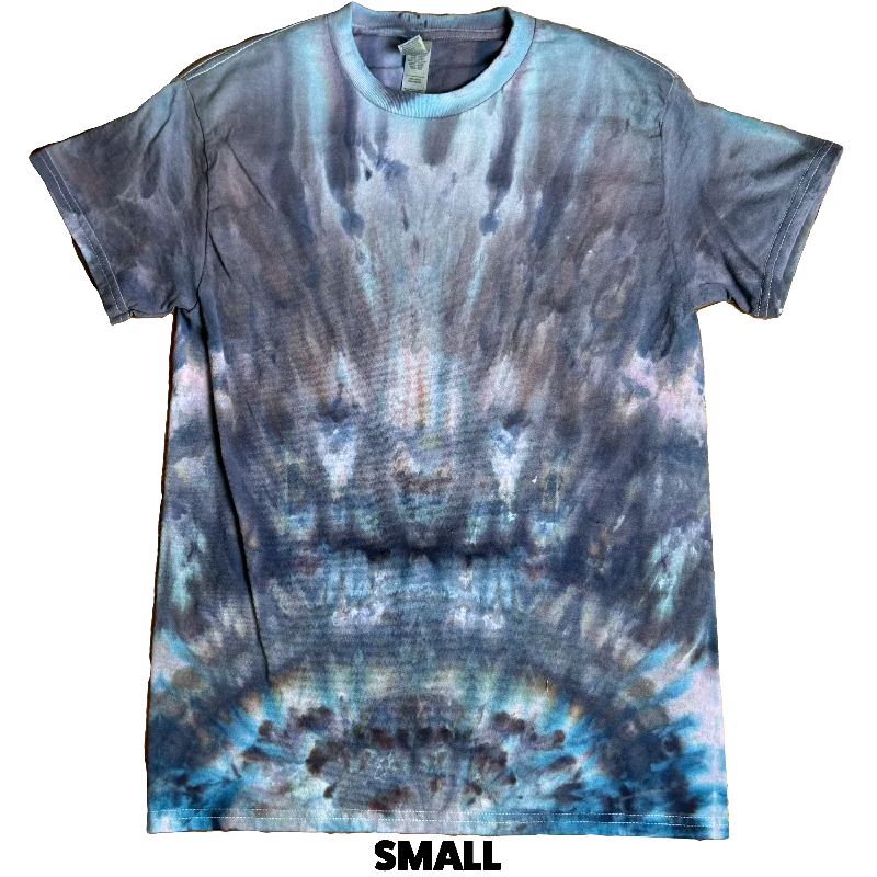 Tie Dye T-Shirt - Blue Gray Beige SMALL